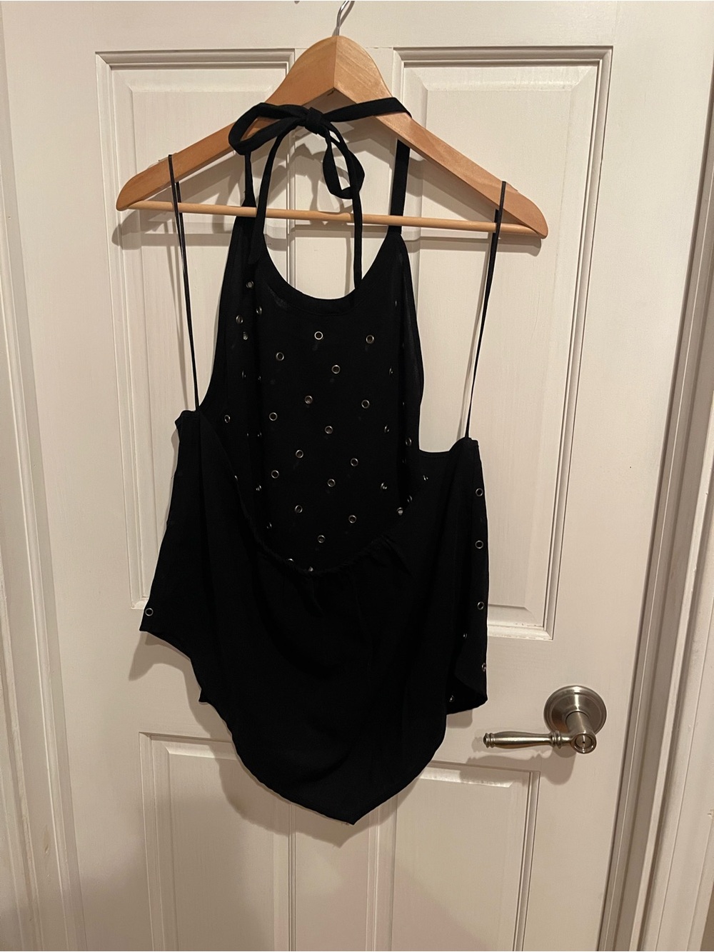 Anthropologie Rivet Sleeveless Black Halter Top XL NWT - Picture 4 of 6